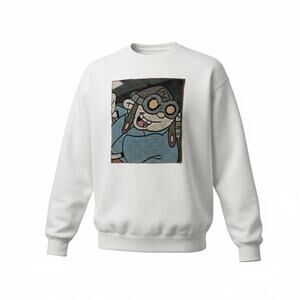 HOI Men White Crew Neck Long Sleeves Graphic Sweatshirt Size XL